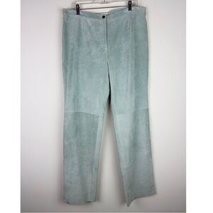 Doncaster Vintage Seafoam Blue Suede Pants